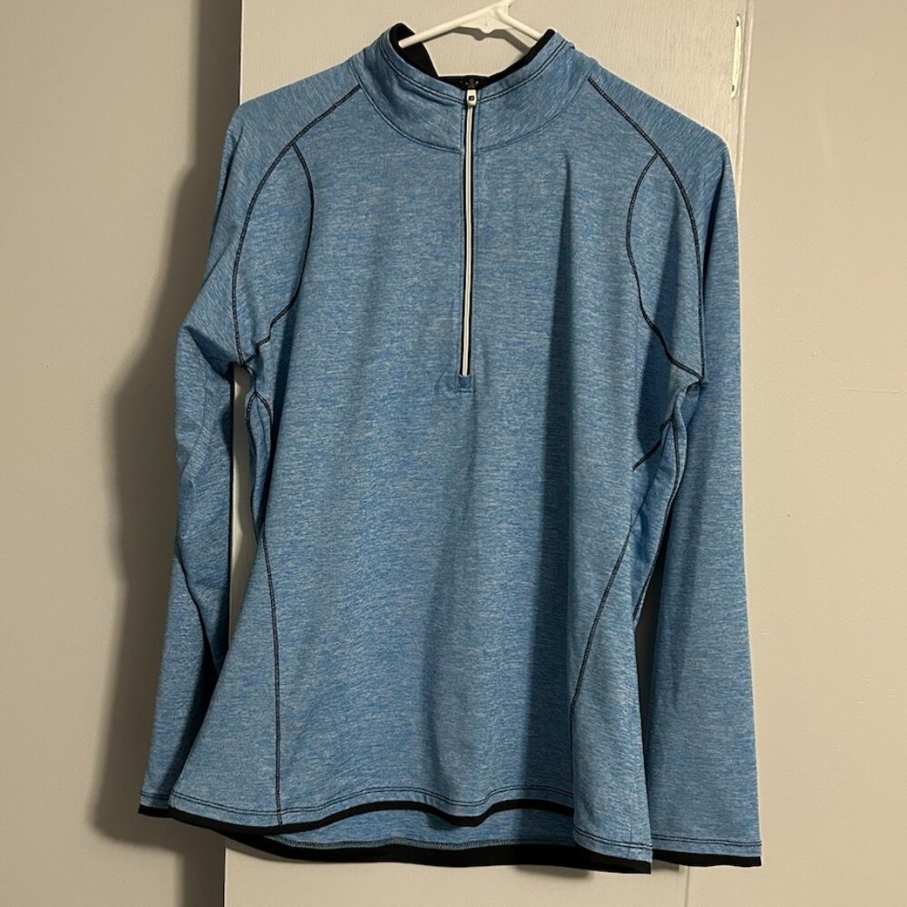FootJoy Heathered Blue 1/4 Quarter Zip Golf Pullover Women's Size L - Picture 1 of 12